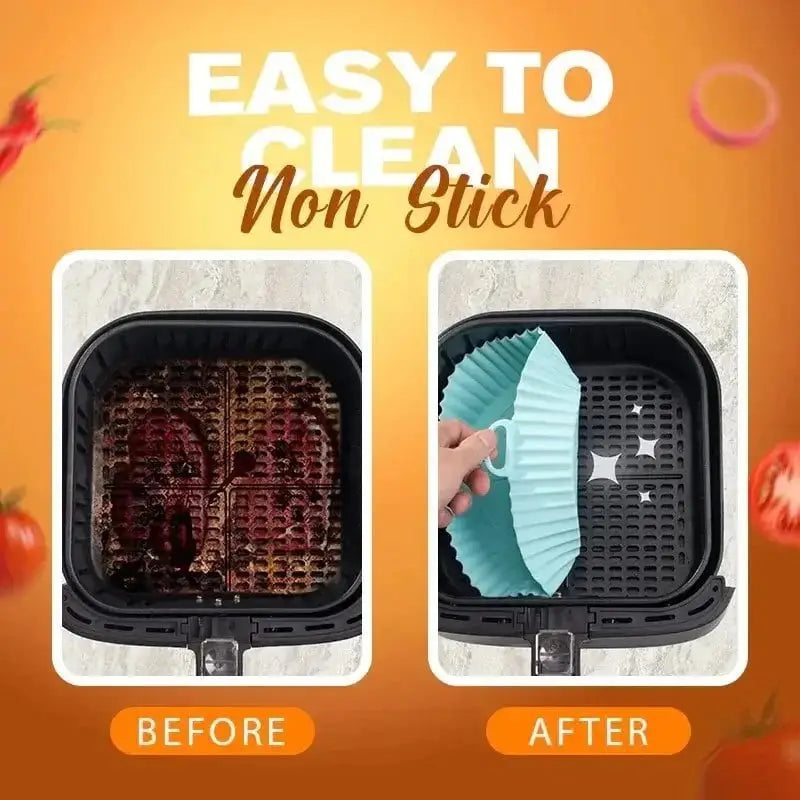 AirCrisp™ Reusable Silicone Air Fryer Liner — Non-Stick, No More Greasy Scrubbing