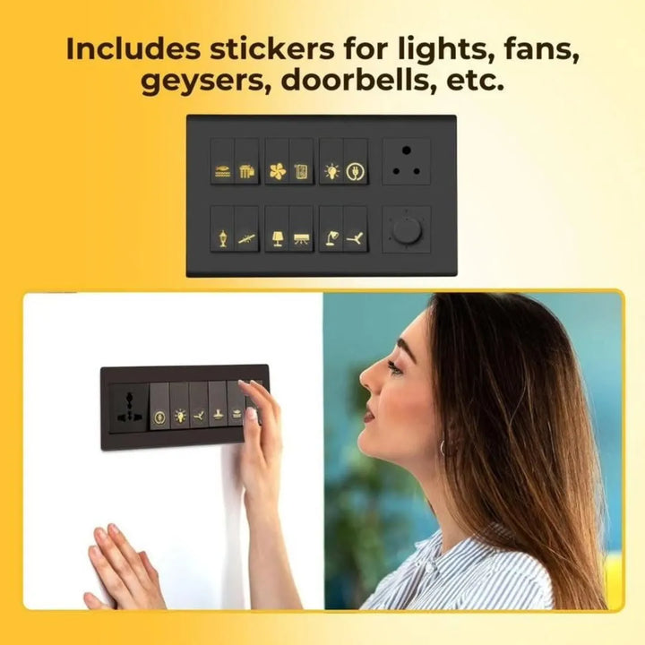 Royal Gold Switch Board Stickers – Premium 3D Vinyl Decals for Home & Office | No Residue, Peel & Stick