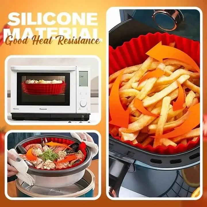 AirCrisp™ Reusable Silicone Air Fryer Liner — Non-Stick, No More Greasy Scrubbing