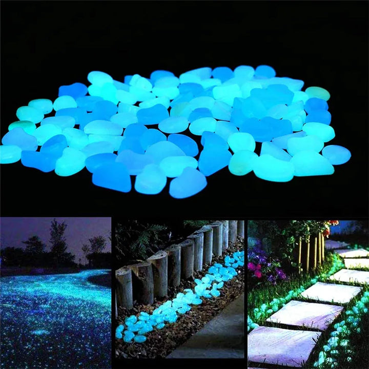 AuraGlow™ Glow-in-the-Dark Garden Pebbles – 150 Pcs | Night Glow Stones for Home, Garden & Aquarium Decor