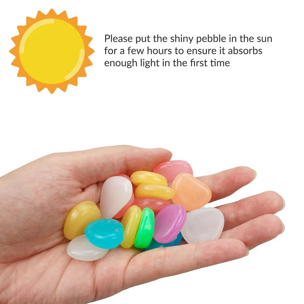 AuraGlow™ Glow-in-the-Dark Garden Pebbles – 150 Pcs | Night Glow Stones for Home, Garden & Aquarium Decor