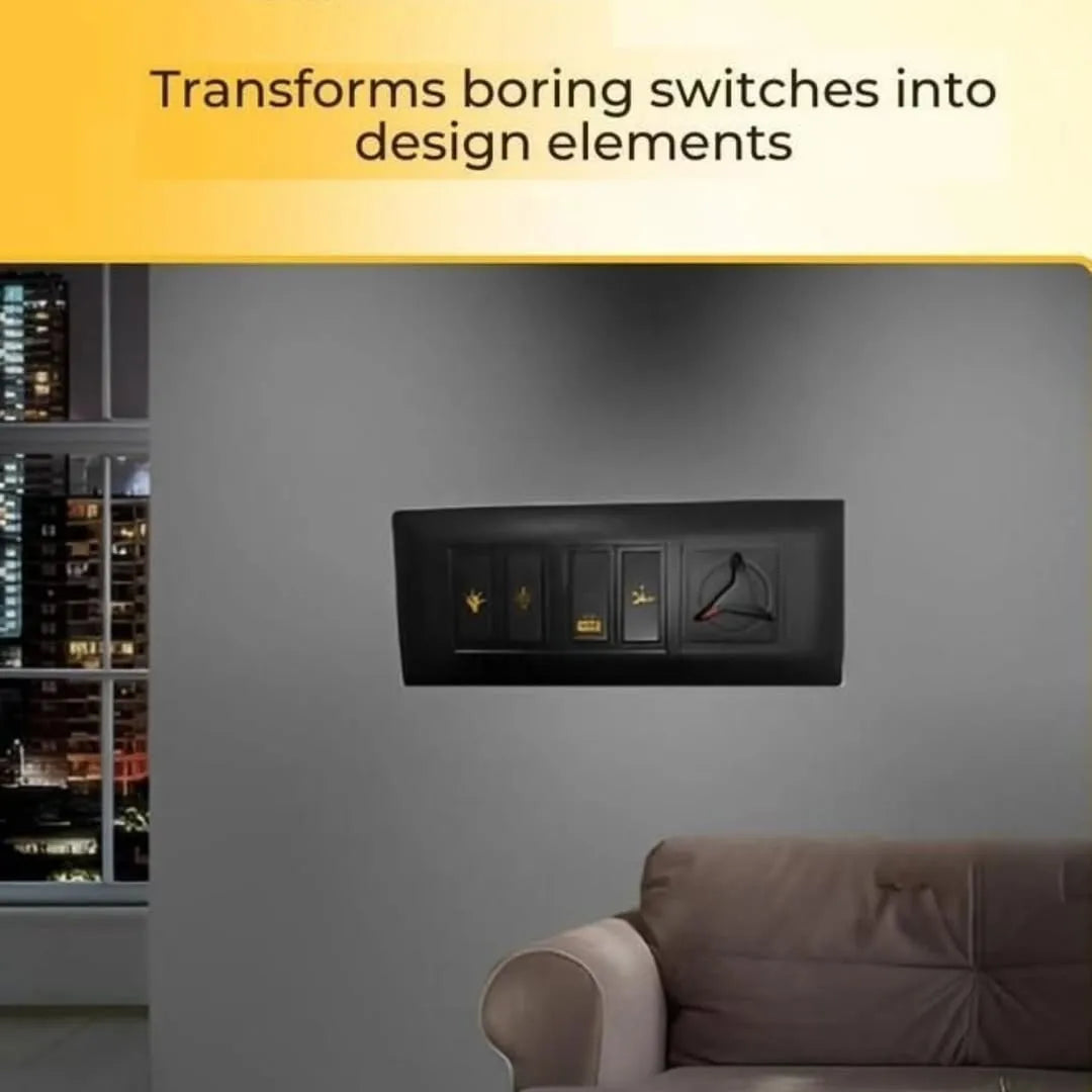 Royal Gold Switch Board Stickers – Premium 3D Vinyl Decals for Home & Office | No Residue, Peel & Stick