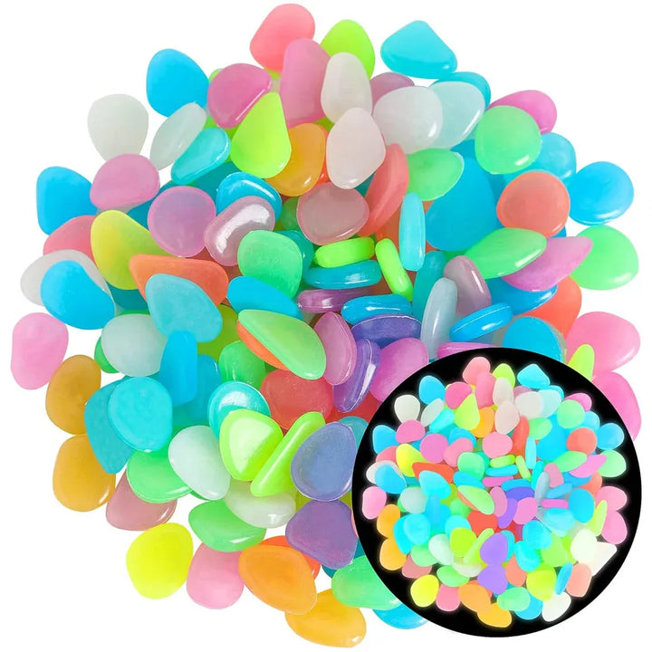 AuraGlow™ Glow-in-the-Dark Garden Pebbles – 150 Pcs | Night Glow Stones for Home, Garden & Aquarium Decor