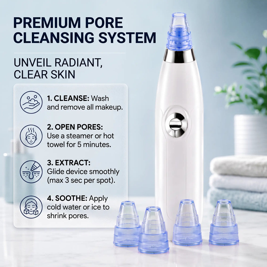 DermaSuction™ 4-in-1 Pore Vacuum – Blackhead Remover Tool
