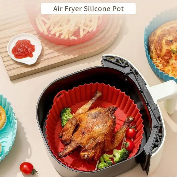 AirCrisp™ Reusable Silicone Air Fryer Liner — Non-Stick, No More Greasy Scrubbing