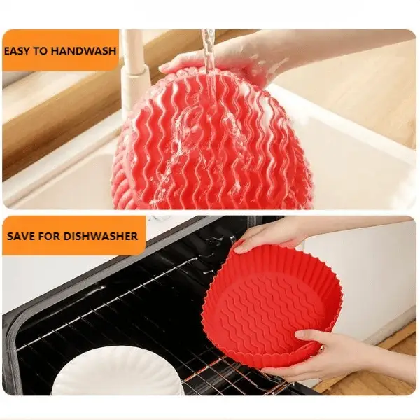 AirCrisp™ Reusable Silicone Air Fryer Liner — Non-Stick, No More Greasy Scrubbing